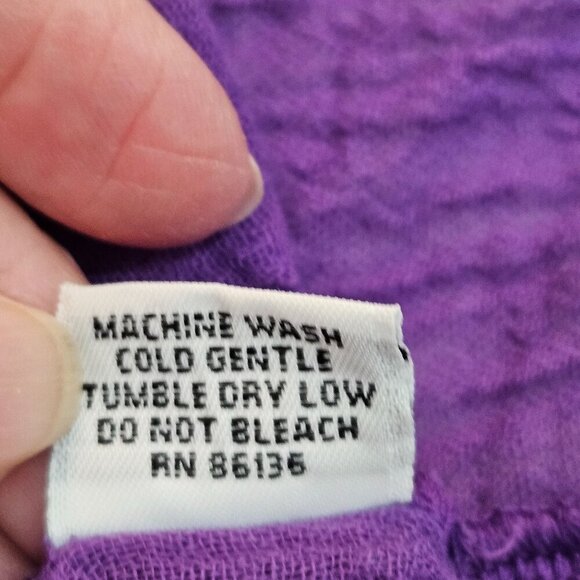 NEW Bryn Walker Isabella Aurora Gauze Top Jacket 3X Purple Cotton Tie Front Boho - Picture 9 of 15